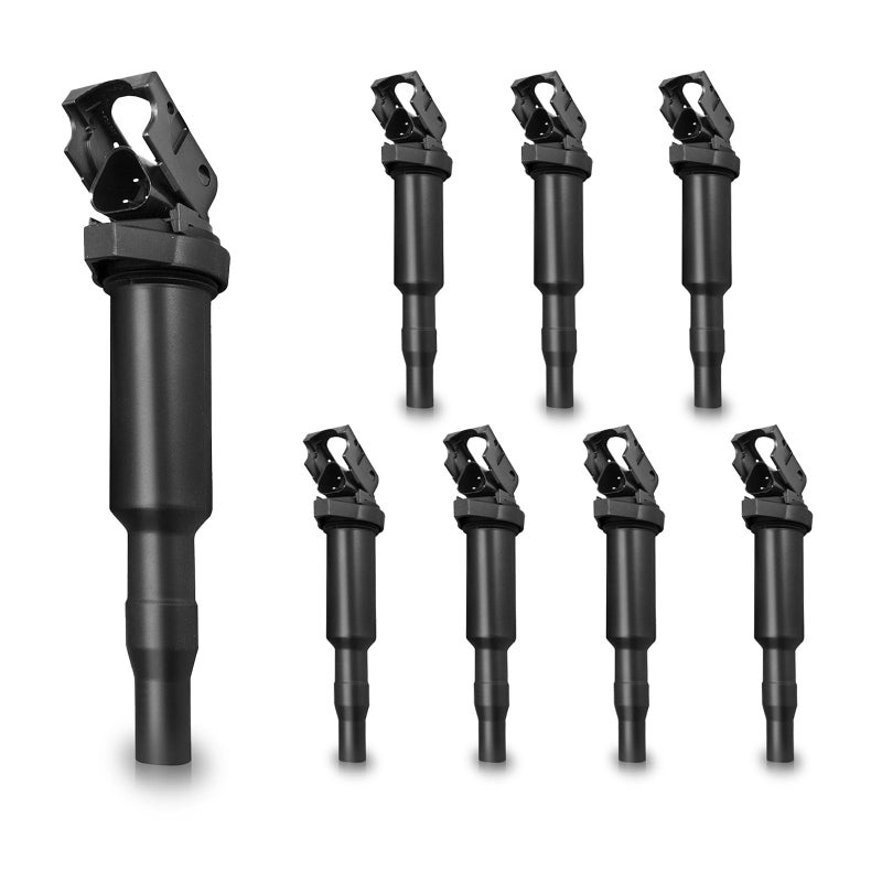 ENA Set of 8 Ignition Coil Pack Compatible with BMW 128i 135i 335i 325i 328i 330i M5 M6 525xi 528i 550i 750i N54 X3 X5 X6 Z4 4.4L 4.8L Replacement for UF592 C1638 12137594937 12137562744 12137571643 - Image 1